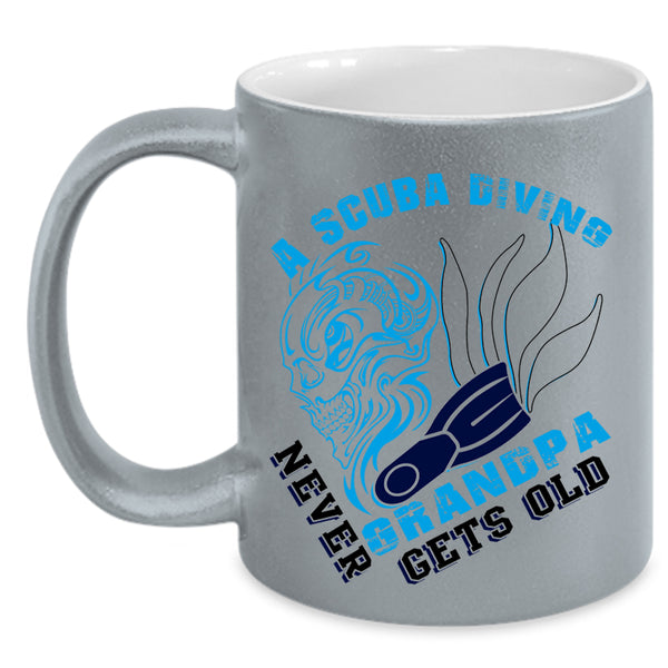 Never Get Old Coffee Mug, A Scuba Diving Grandpa Accent Mug