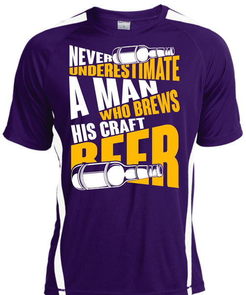 Never Underestimate A Man T Shirt, Brews His Craft Beer T Shirt, Cool Shirt