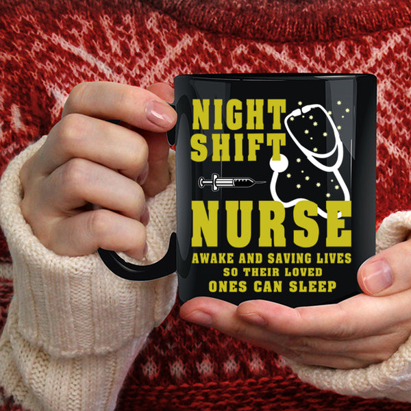 Night Shift Nurse Coffee Mug, Cute Nurses Coffee Cup