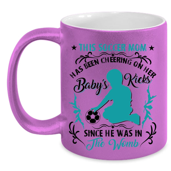 Cute Soccer Mom Coffee Mug, This Soccer Mom Has Been Cheering Accent Mug