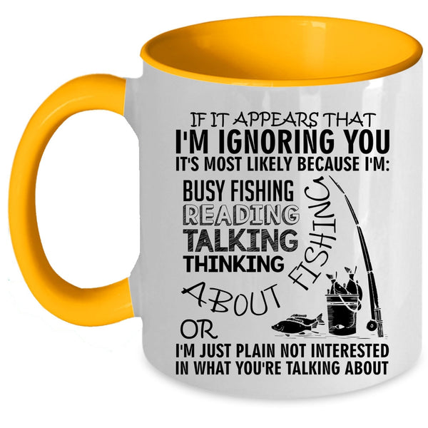 Talking About Fishing Coffee Mug, Reading About Fishing Accent Mug