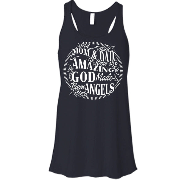 My Mom & Dad T Shirt, God Made Them Angels Tank Top
