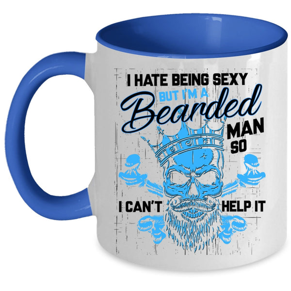 Cool Gift For Dad Coffee Mug, I'm A Bearded Man Accent Mug