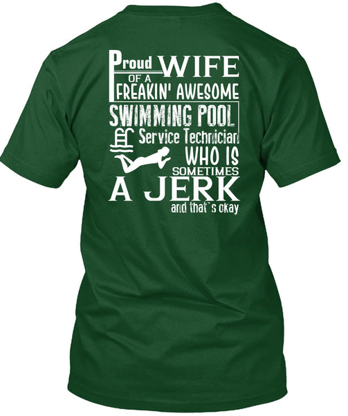 Proud Wife Of A Freaking Awesome Swimming T Shirt, Being A Swimmer T Shirt