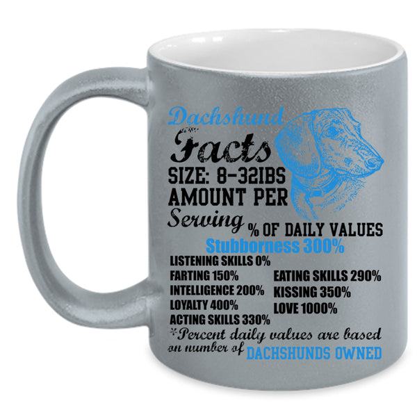 Gift For Dachshund Owner Coffee Mug, Dachshund Facts Accent Mug