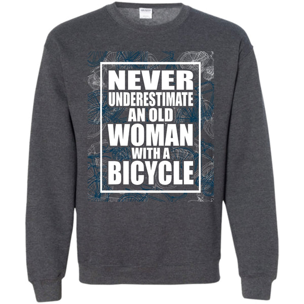 An Old Woman With A Bicycle T Shirt, Coolest Bicycle Sweatshirt