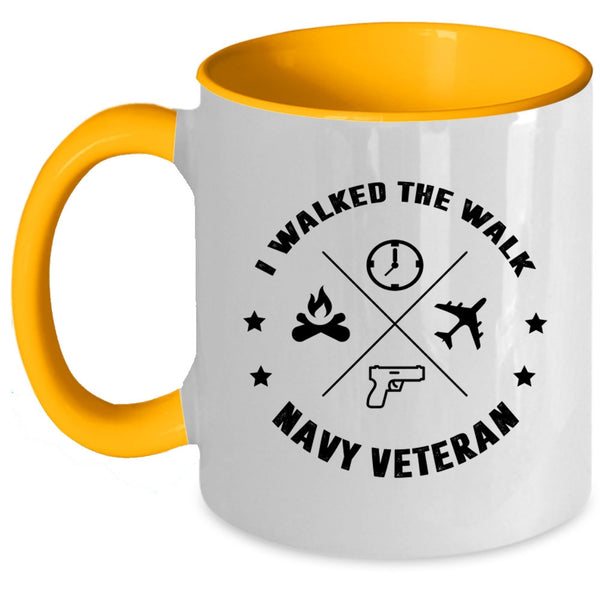 Cool Navy Veteran Coffee Mug, I Walked The Walk Navy Veteran Accent Mug