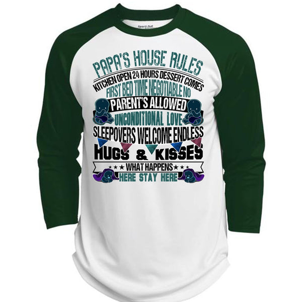 Papa's House Rules T Shirt, I Love Papa T Shirt, Awesome T-Shirts  (Polyester Game Baseball Jersey)