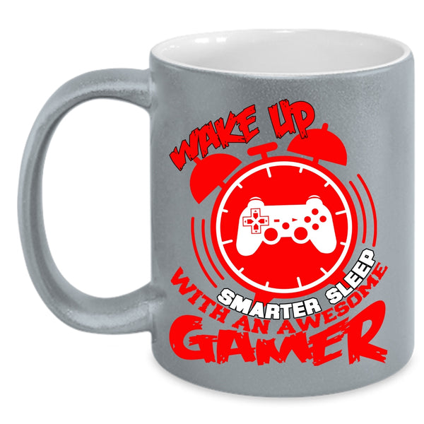 Wake Up Smarter Sleep Coffee Mug, With An Awesome Gamer Coffee Cup