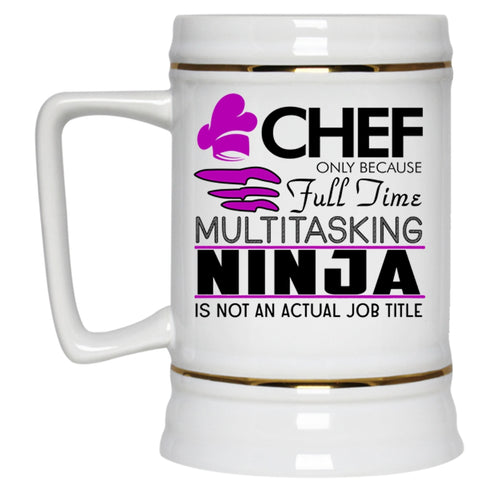 Actual Job Title T Shirt Beer Stein 22oz, Gift For Chef Beer Mug