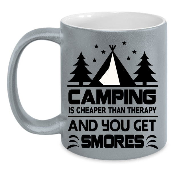 Cute Gift For Camper Coffee Mug, Camping Is Cheaper Accent Mug
