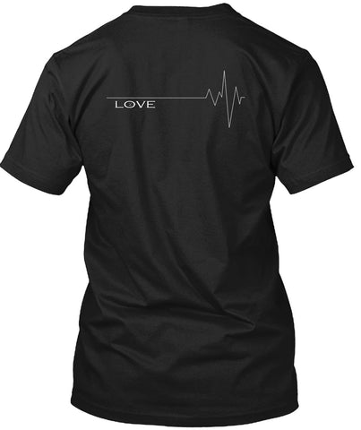 A black t-shirt with the shopify logo