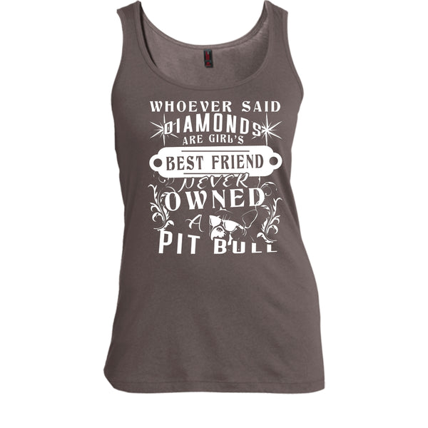 Diamonds Are Girl's Best Friend Never Owed Pit Bull Shirt, Cool Dog Shirt