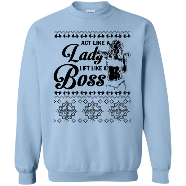 Lady Merry Christmas T Shirt, Act Like A Lady Sweatshirt