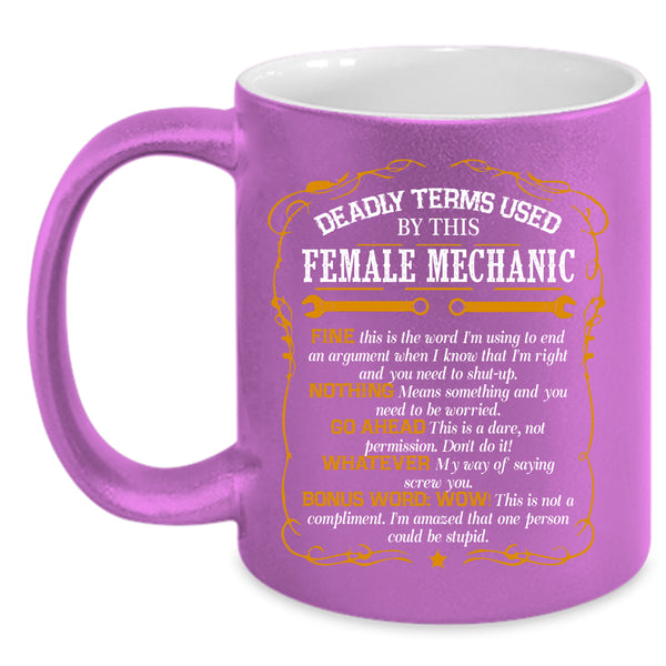 Female Mechanic Coffee Mug, Cool Gift For Mom Coffee Cup