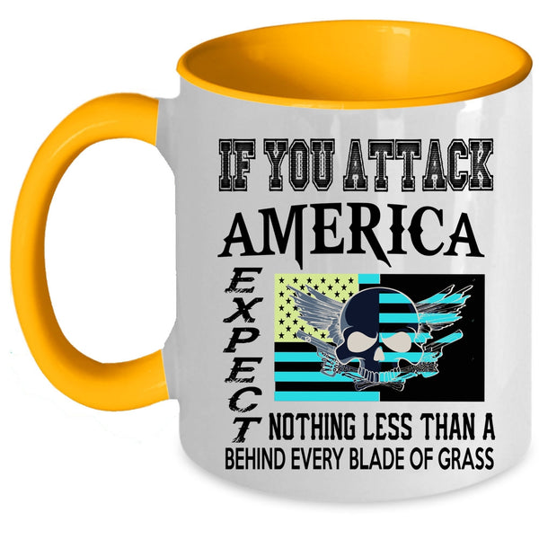 Cool Gift For American Coffee Mug, Cool American Flag Accent Mug