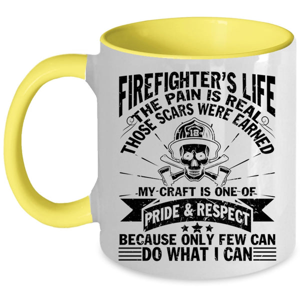 Cool Gift For Fireman Coffee Mug, Firefighter's Life Accent Mug