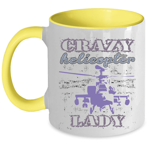 Awesome Lady Coffee Mug, Crazy Helicopter Lady Accent Mug