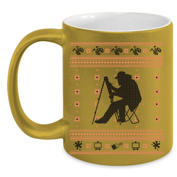 Cool Ugly Christmas Coffee Mug, Painter Accent Mug