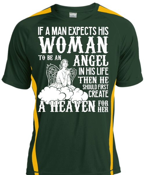 Woman To Be An Angel T Shirt, Create A Heaven T Shirt, Cool Shirt