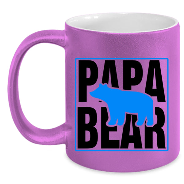 Funny Gift For Dad Coffee Mug, Papa Bear Accent Mug