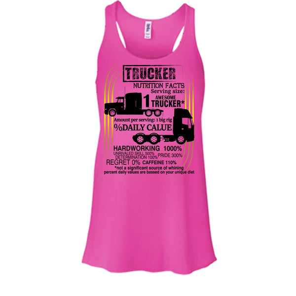 Trucker Nutrition Facts T Shirt, Coolest Trucker Tank Top