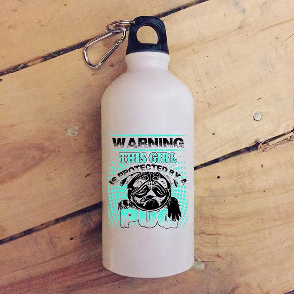 This Girl Is Protected By A Pug 20 oz Stainless Steel Bottle,Awesome Pug Outdoor Sports Water Bottle