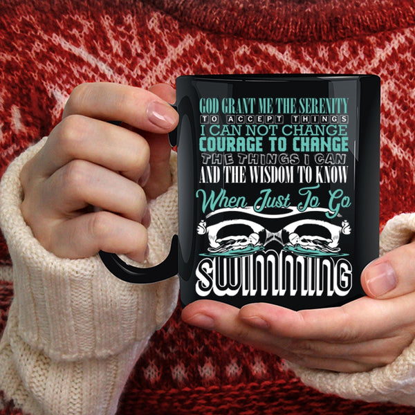 Just To Go Swimming Coffee Mug, Funny Swimming Coffee Cup