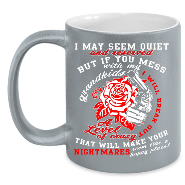 Don't Mess With My Grandkids Coffee Mug, Cool Gift For Dad Coffee Cup