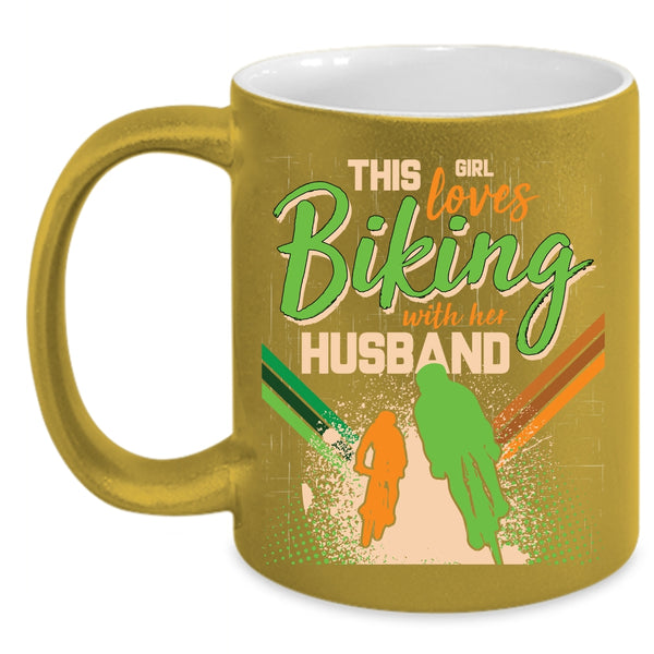 This Girl Loves Biking With Her Husband Coffee Mug, Cute Love Coffee Cup