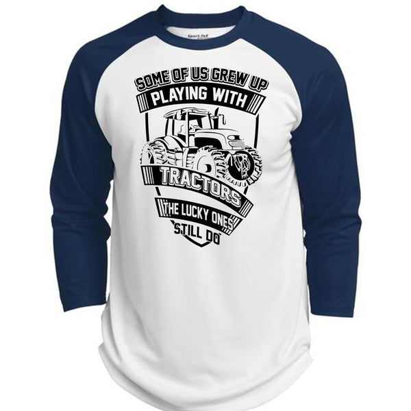 Playing With Tractors T Shirt, I Love Trucking T Shirt, Awesome T-Shirts  (Polyester Game Baseball Jersey)