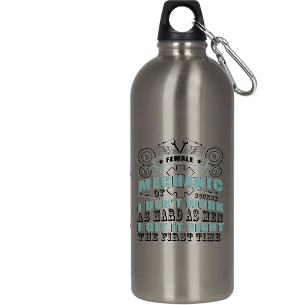 Female Mechanic 20 oz Stainless Steel Bottle,Cool Gift For My Mom Outdoor Sports Water Bottle