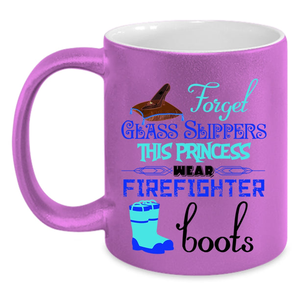 Cute Fireman Coffee Mug, This Princess Wear Firefighter Boots Accent Mug