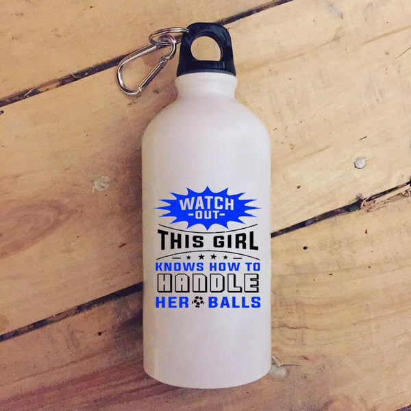 This Girl Knows How To Handle Her Balls 20 oz Stainless Steel Bottle,Cool Girls Outdoor Sports Water Bottle