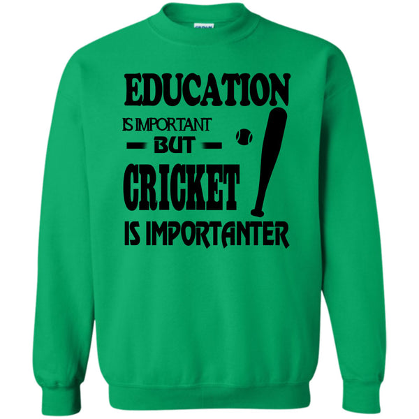 I Love Playing Baseball T Shirt, Education Is Important Sweatshirt
