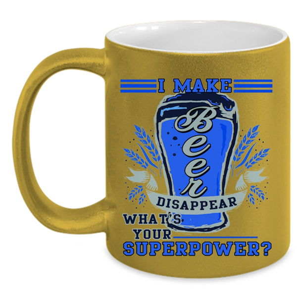 Cool Gift For Beer Drinker Coffee Mug, I Make Beer Disappear Accent Mug