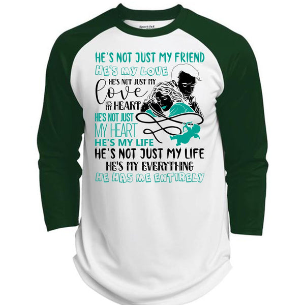 He's Not Just My Friend T Shirt, I Love Wife T Shirt, Awesome T-Shirts  (Polyester Game Baseball Jersey)