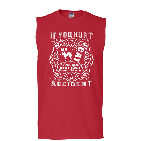 If Your Hurt My Cat T Shirt, I Am A Coolest Cat Lover T Shirt, Cool T Shirt (Men's Cotton Sleeveless)