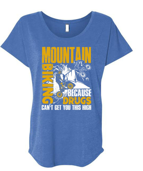 Mountain Biking T Shirt, Being A Biker T Shirt, Cool Shirt (Ladies' Triblend Dolman Sleeve)