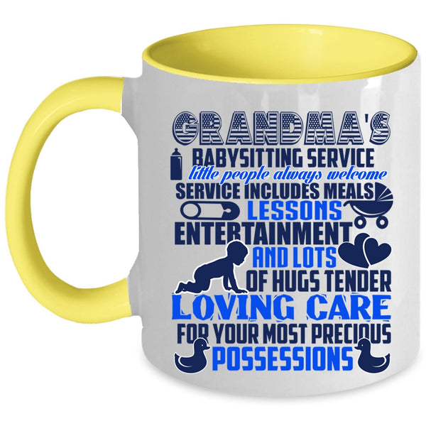 Grandma's Loveing Care Coffee Mug, Grandma's Babysitting Service Accent Mug