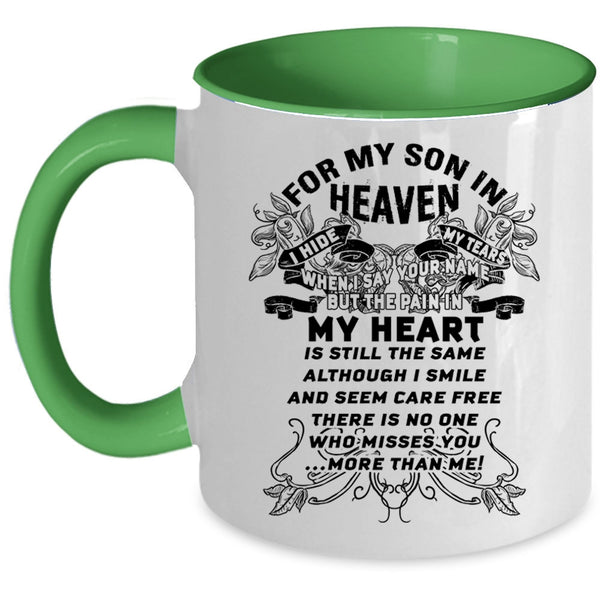 Best Gift For Parent Coffee Mug, For My Son In Heaven Accent Mug