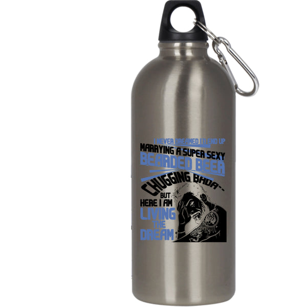I'd End Up Marrying A Bearded Beer 20 oz Stainless Steel Bottle,Cool Just Married Outdoor Sports Water Bottle