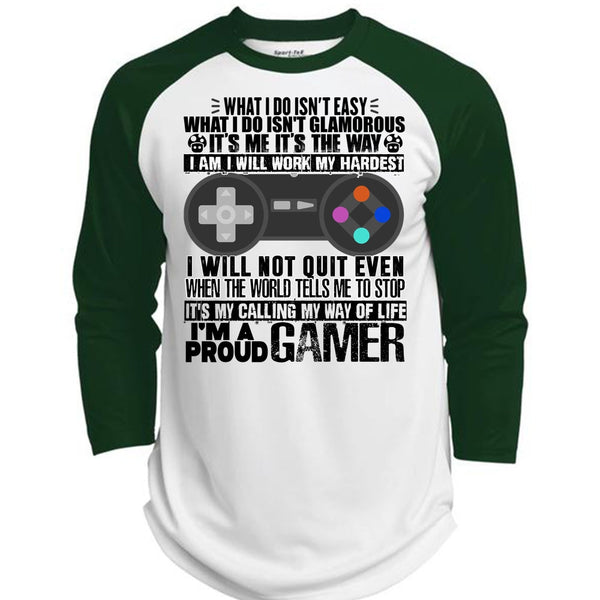 I'm A Proud Gamer T Shirt, I Love Gaming T Shirt, Awesome T-Shirts  (Polyester Game Baseball Jersey)
