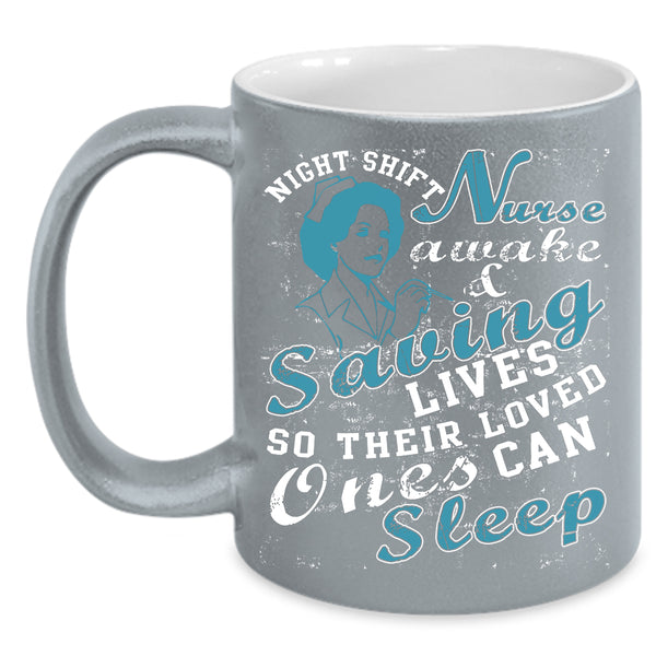 Nurse Awake And Saving Lives Coffee Mug, Cool Nurse Coffee Cup