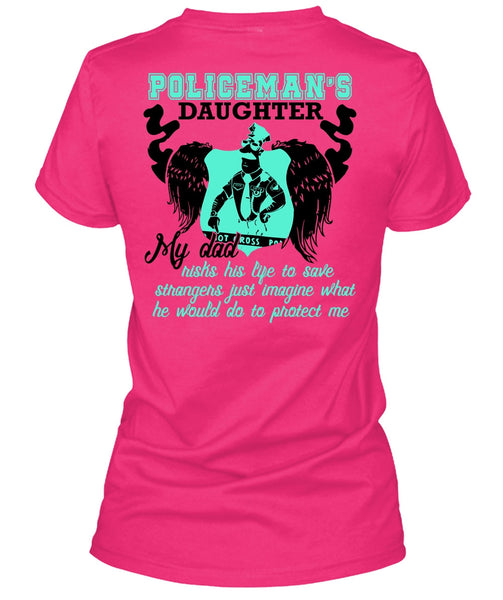 Policeman's Daughter T Shirt, I Love Police T Shirt
