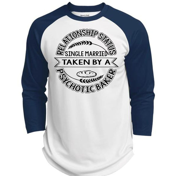 Married Taken By A Psychotic Baker T Shirt, I Love Baking T Shirt, Awesome T-Shirts  (Polyester Game Baseball Jersey)