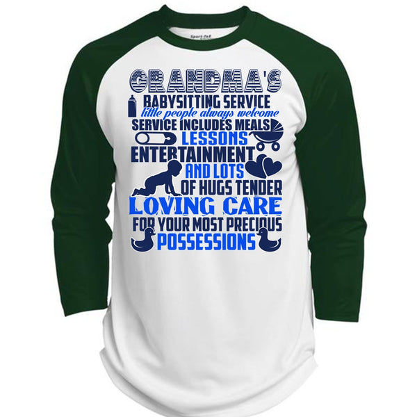 Grandma's Babysitting Service T Shirt, I Love Family T Shirt, Awesome T-Shirts  (Polyester Game Baseball Jersey)