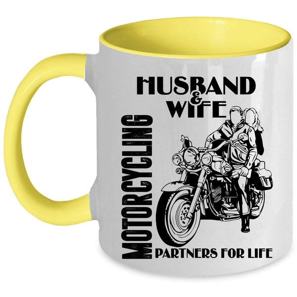 Motorcycling Partners For Life Coffee Mug, Husband And Wife Accent Mug
