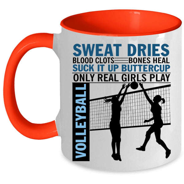 Cool Girls Coffee Mug, Only Real Girls Play Volleyball Accent Mug