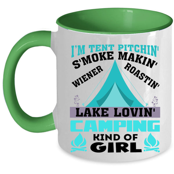Camping Kind Of Girl Coffee Mug, I'M Tent Pitching Accent Mug
